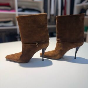 Authentic YSL NIKI Booties - brown suede size 39